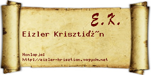 Eizler Krisztián névjegykártya